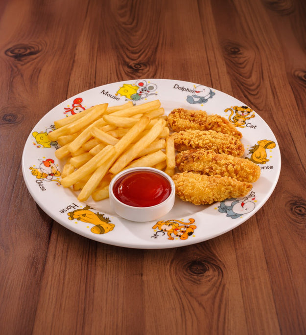 Nuggets de pui cu cartofi pai